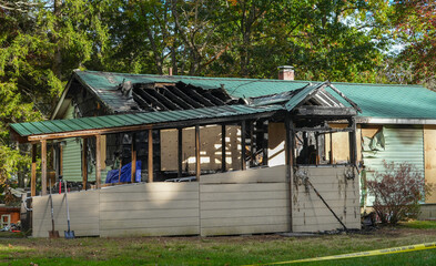exterior view of house after fire