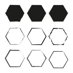 Grunge hexagon. Vector illustration. EPS 10.
