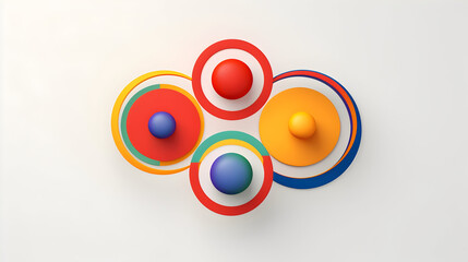 Circles in beautiful design, Colorful background with circles, A simple graphic of circles, Circles of Harmony in Minimalism, vector, 3D