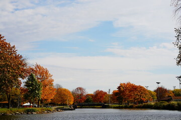 Fall autumn season at Fond du Lac Lakeside Park. 