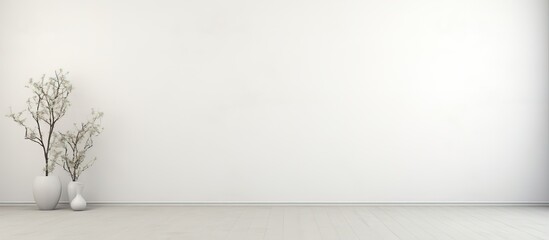 White wall background with a photograph - Powered by Adobe