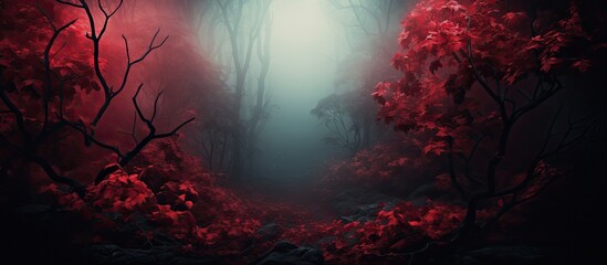 Fototapeta premium Enigmatic crimson woods