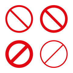 No Sign symbol. Red not allowed sign. Vector illustration. EPS 10.