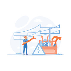 Home maintenance and improvement metaphors. Plumbing services, electrician, apartment painting.flat vector modern illustration 