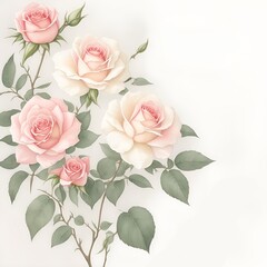 Rose watercolor background design.