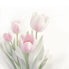 Obraz premium Tulips watercolor background design.