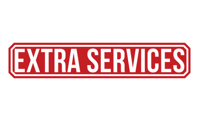 Extra Services Red Rubber Stamp vector design.