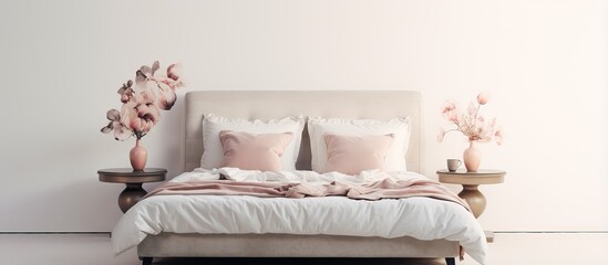 illustration of a bed on white background