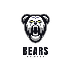 Illustration Head Bears Mascot Logo