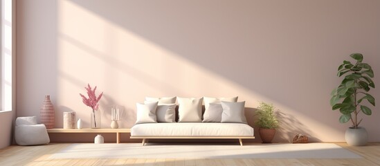 Minimalist interior design rendered in