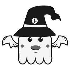 cute ghost cartoon illustration