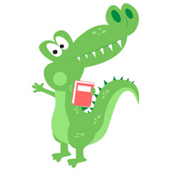 cute crocodile animal cartoon illustration
