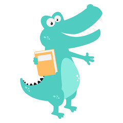 cute crocodile animal cartoon illustration
