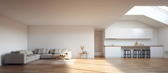 Foto op Plexiglas Minimalist style duplex apartment with modern furniture viewed from above © Vusal