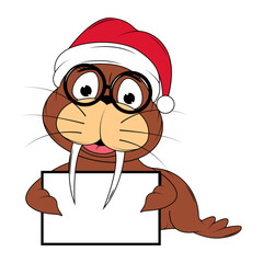 cute walrus animal cartoon illustration