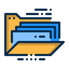 Business folder icon in outline style representing Office work documents