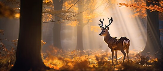 Autumnal light encases a deer