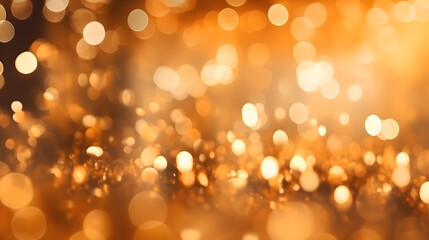 Obraz premium Golden glitter vintage lights background. Elegant abstract background with bokeh defocused lights