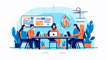 Concept vector illustration of business meeting.