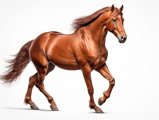 A red horse in contour light is trotting freely. : Generative AI