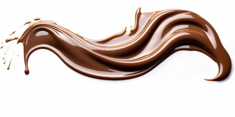 melted chocolate sauce isolated on white background : Generative AI