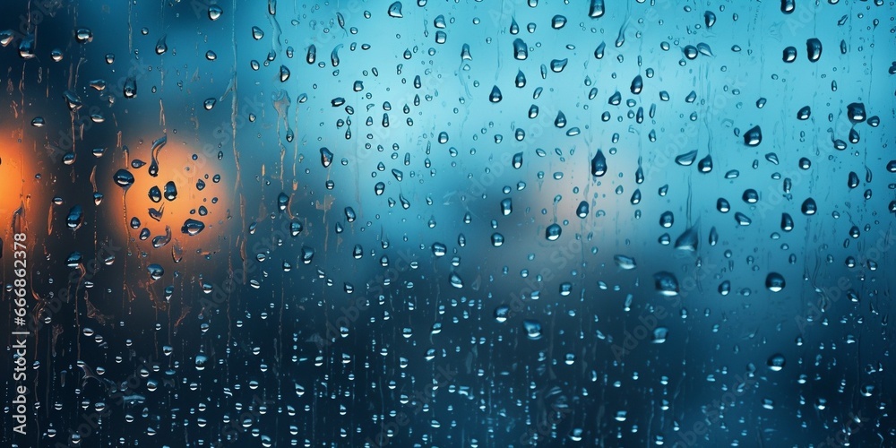 Aufkleber raindrops fell on the wall and saw the raindrops flowing in a long way.the water flowed through the 