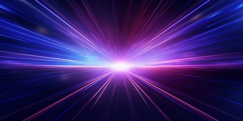 Purple & blue abstract radial lines geometric background. Data flow. Optical fiber. Explosion star. Motion effect. Background : Generative AI
