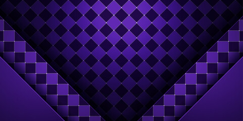 checkered pattern purple color background, luxury design, abstract royal banner template, geometric boutique backdrop mockup for website, stage, card