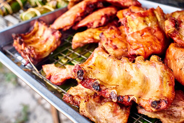 Grilled street food in Thailand