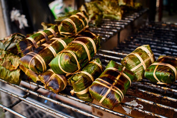 Grilled street food in Thailand
