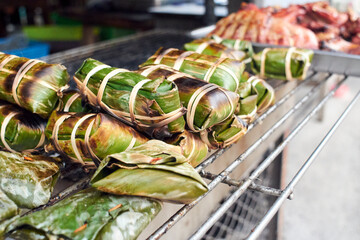 Grilled street food in Thailand