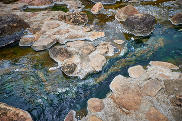 Natural hot spring mineral water source