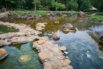 Natural hot spring mineral water source