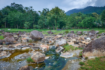 Natural hot spring mineral water source
