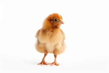 Fototapeta premium Cute little chicken isolated on white background : Generative AI
