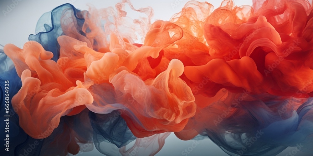 Aufkleber beautiful abstraction of liquid paints in slow blending flow mixing together gently : generative ai