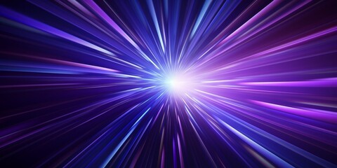 Purple & blue abstract radial lines geometric background. Data flow. Optical fiber. Explosion star. Motion effect. Background : Generative AI