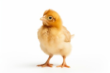 Fototapeta premium Cute little chicken isolated on white background : Generative AI