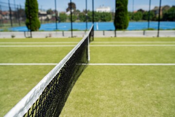 synthetic tennis court at a tennis court in summer in australia