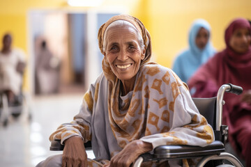 Elderly woman from a poor area was admitted to a rehabilitation center