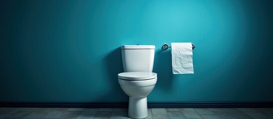 toilet tissue on top of the toilet - obrazy, fototapety, plakaty