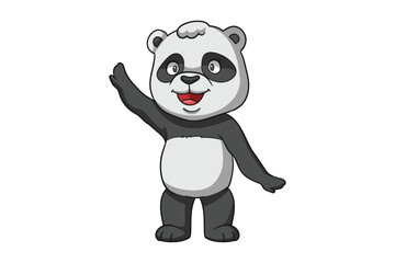 Naklejka premium Cute Panda Cartoon Character Design
