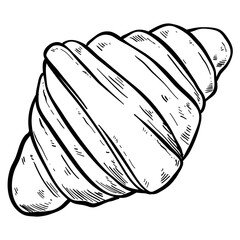 croissant restaurant object hand drawn