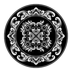 the template mandala pattern for decorative rosette stock