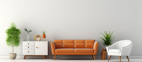 Contemporary furniture partially placed on white backdrop