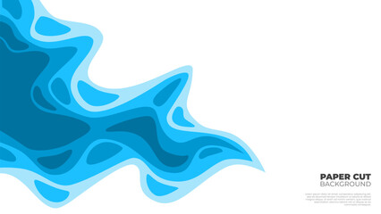 abstract Paper cut background. Paper Cut Background Blue Abstract Wave. wavy blue background. paper cut background vector art. 