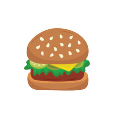 single hamburger illustration