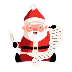 santa claus with wish list