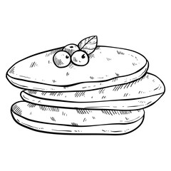 pancake fast food handdrawn illustration 