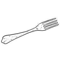 fork handdrawn textured illustration 